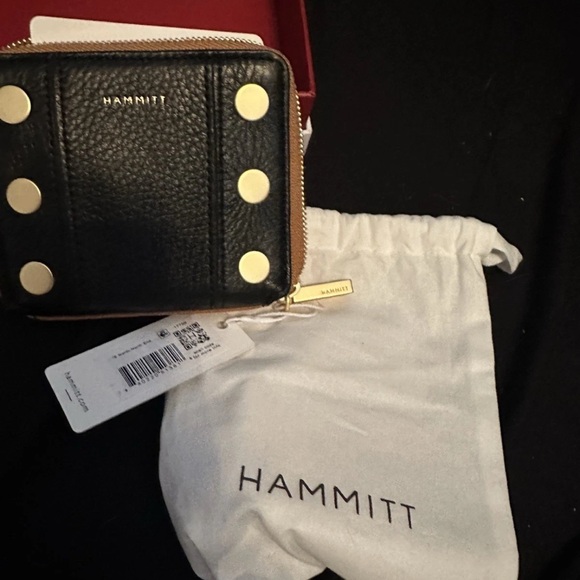Hammitt 5 North NorthEnd Black and Gold Leather Wallet NWT - Picture 6 of 7